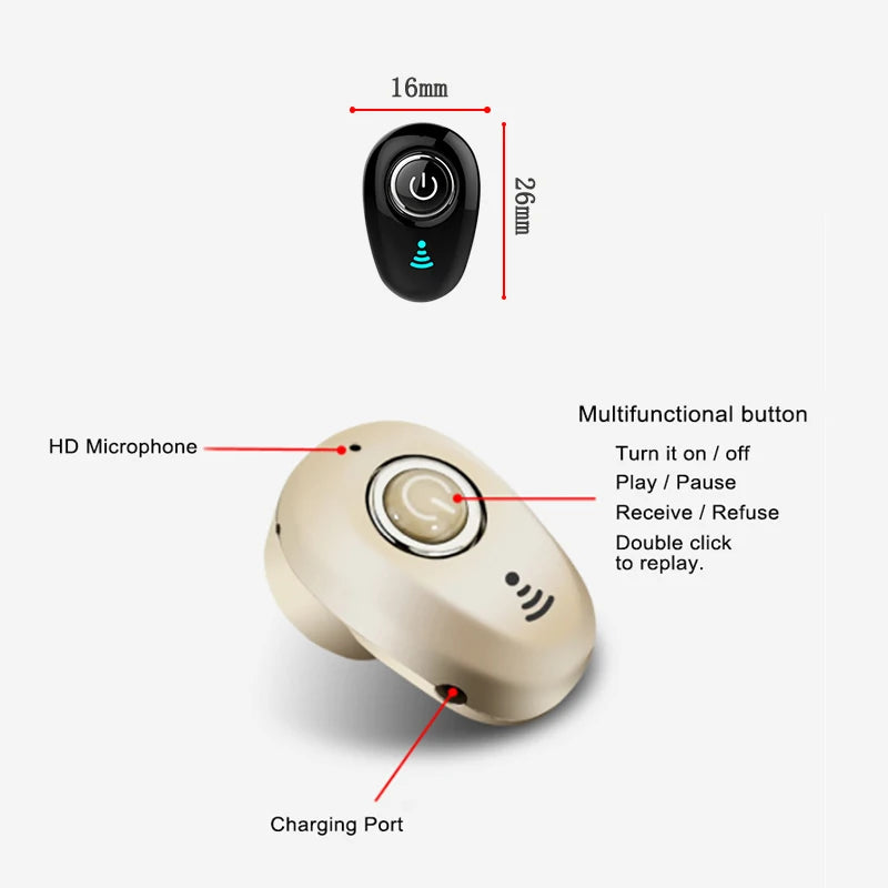 Mini Invisible Ture Wireless Earphone Noise